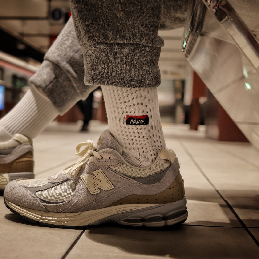NANGA LOGO EMBROIDERED RIBBED SOCKS SET/ナンガ ロゴ エンブロイダード リブ ソックスセット